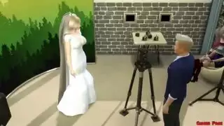 تصوير زفاف صريح: عروس تمارس الجنس بوضعية الكلب في ثوب الدانتيل